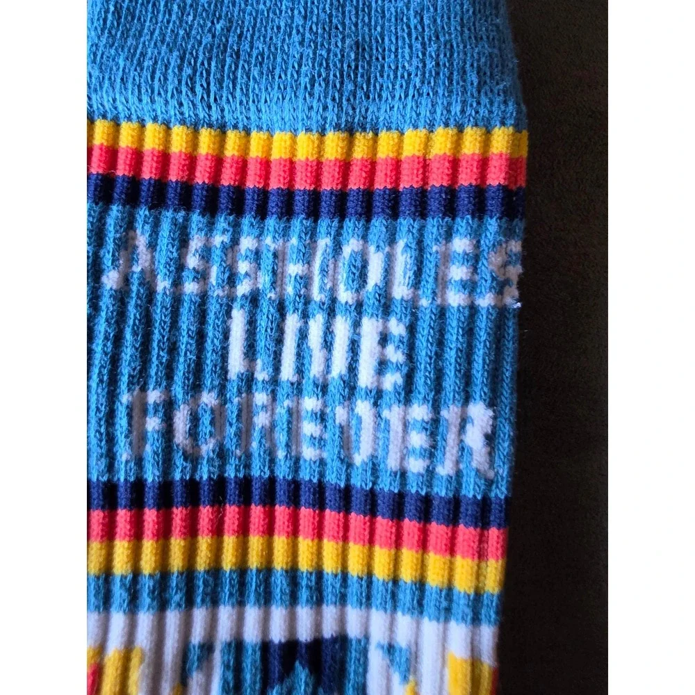 A.holes Live Forever Geometric Diamond Crew Socks Multicolor Streetwear